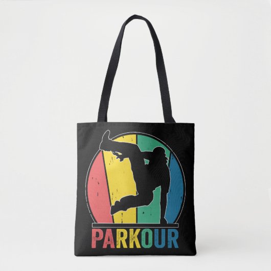 Tote Bag Parkour Free Running Training Traceur Retro (Devant)