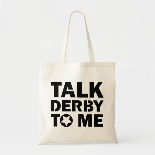 Tote Bag Parlez Derby à moi, Roller Derby Girl Design (Devant)