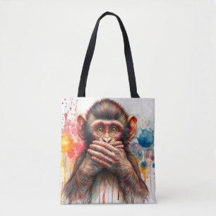 Tote Bag Parlez Pas De Déchets De Peinture De Singe Mal