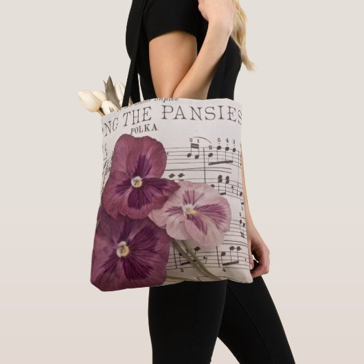 Tote Bag Parmi Les Pansies (De près)