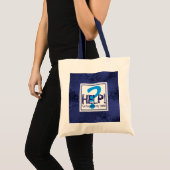 Tote Bag Parodie de monogramme bleu (Devant (produit))