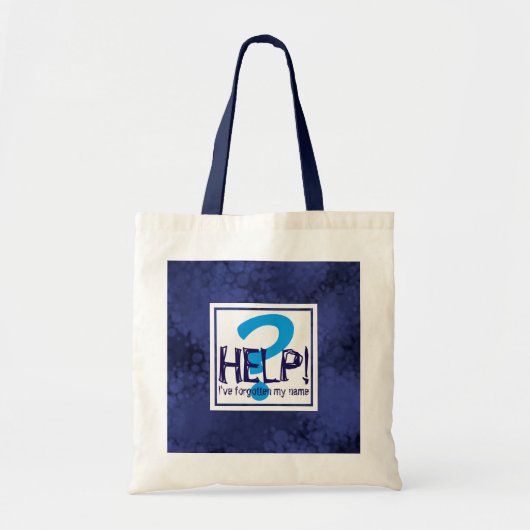 Tote Bag Parodie de monogramme bleu (Devant)
