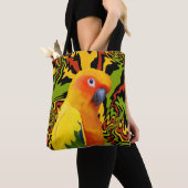 Tote Bag Parrot coloré coloré et vif (De près)