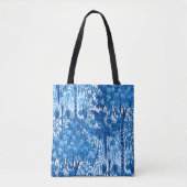 Tote Bag Parrot dans un cadre de jungle, Indigo bleu et bla (Devant)