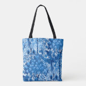Tote Bag Parrot dans un cadre de jungle, Indigo bleu et bla (Dos)