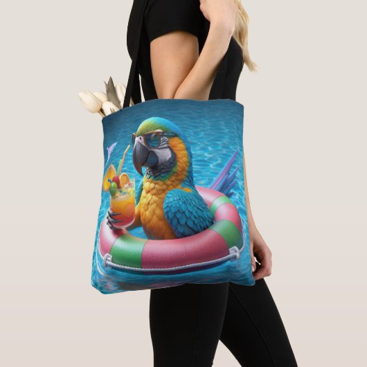 Tote Bag Parrot Dans Une Piscine (De près)