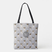Tote Bag Parson Jack Russell Terriers motif avec monogramme (Dos)