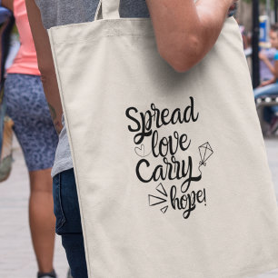 Tote Bag Partagez l'amour Portez l'espoir Cadeau Inspirant