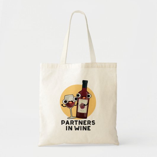 Tote Bag Partenaires Dans Le Vin Drôle Boire Pun (Devant)