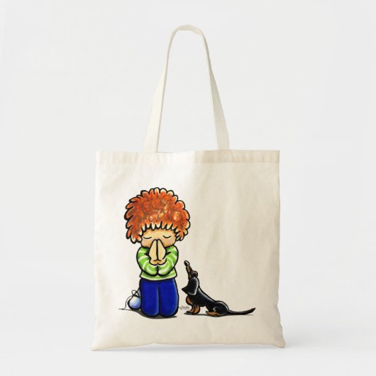 Tote Bag Partenaires de prière Garçon B/T Dachshund (Devant)