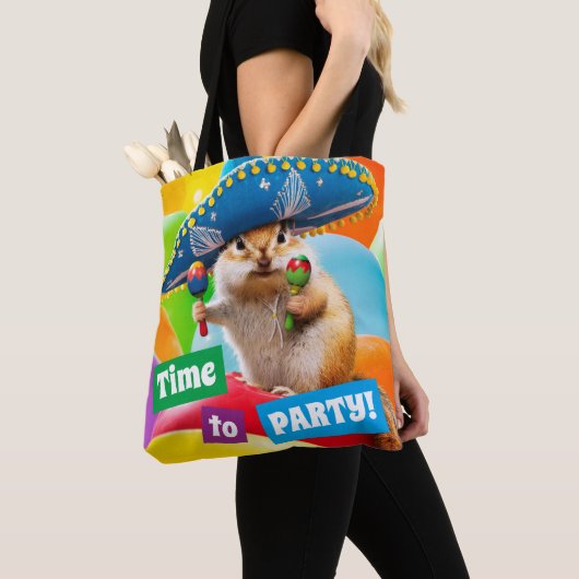 Tote Bag Parti Chipmunk De Sombrero (De près)