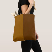 Tote Bag Partie Brown foncé clair demi-côtés (De près)