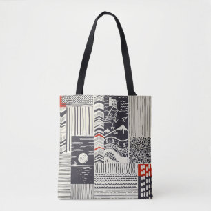 Tote Bag Partie de bois avec peinture verte pelée, abstrait