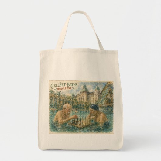 Tote Bag Partie d'échecs Gellert Baths Budapest Hongrie (Devant)