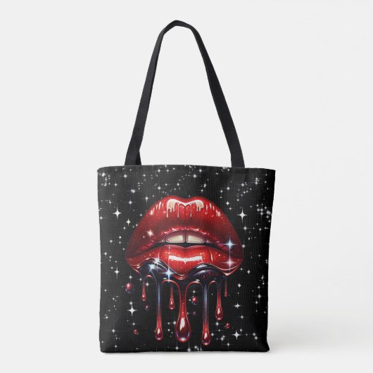 Tote Bag Parties scintillant à gouttes rouges Glam Sparkle (Dos)