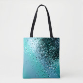 Tote Bag Parties scintillant Aqua Blue OCEAN #1 #shiny (Devant)