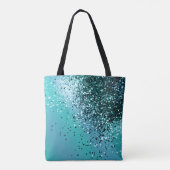 Tote Bag Parties scintillant Aqua Blue OCEAN #1 #shiny (Dos)