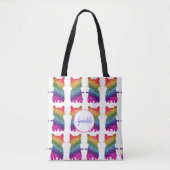Tote Bag Parties scintillant arc-en-ciel Chats Motif amusan (Devant)