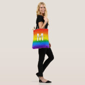 Tote Bag Parties scintillant arc-en-ciel chic rayures Nom d (Sur le modèle)