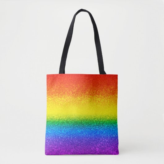 Tote Bag Parties scintillant arc-en-ciel chic rayures Nom d (Devant)