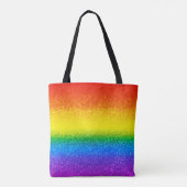 Tote Bag Parties scintillant arc-en-ciel chic rayures Nom d (Dos)