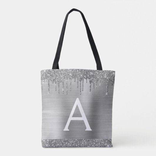 Tote Bag Parties scintillant argent de luxe étincelant Élég (Dos)