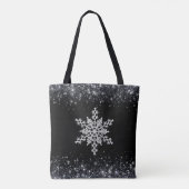 Tote Bag Parties scintillant Argent Et Noir Élégant Monogra (Dos)