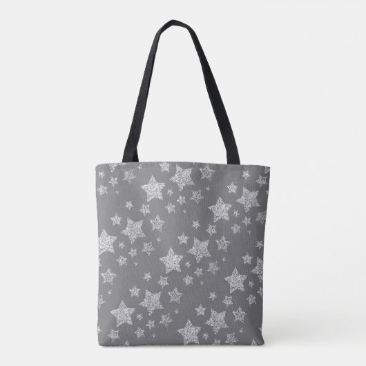 Tote Bag Parties scintillant argent scintille Étoiles motif (Dos)