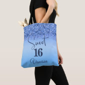 Tote Bag Parties scintillant bleu marine Douce 16 Anniversa (De près)