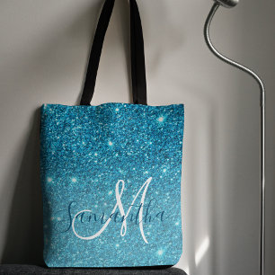 Tote Bag Parties scintillant bleu moderne éclaboussures Nom
