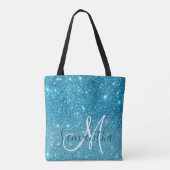 Tote Bag Parties scintillant bleu moderne éclaboussures Nom (Dos)