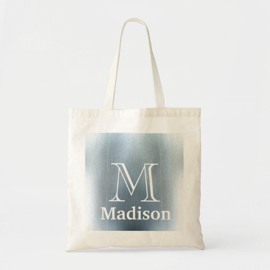 Tote Bag Parties scintillant bleue faux monogramme personna (Devant)