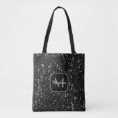 Tote Bag Parties scintillant brillante noire et blanche Mon (Devant)
