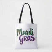 Tote Bag Parties scintillant Brushstroke Mardi Gras (Devant)