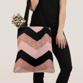 Tote Bag Parties scintillant Chevron (De près)