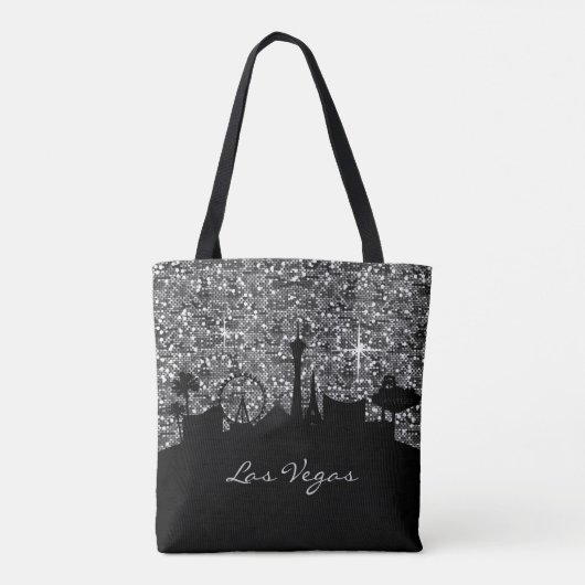 Tote Bag Parties scintillant Confetti Black & Silver Las Ve (Dos)