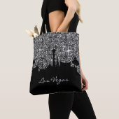 Tote Bag Parties scintillant Confetti Black & Silver Las Ve (De près)