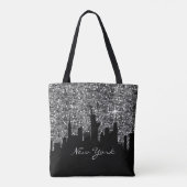 Tote Bag Parties scintillant Confetti en noir et argent New (Dos)