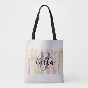 Tote Bag Parties scintillant d'aquarelle rose blanc Paint à