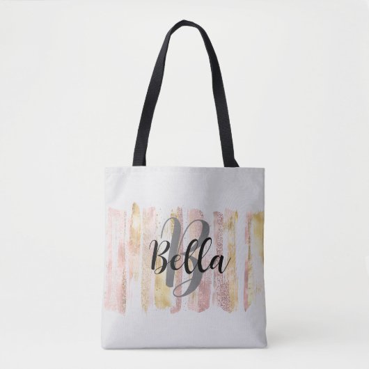 Tote Bag Parties scintillant d'aquarelle rose blanc Paint à (Devant)