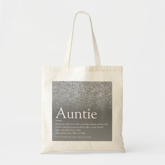 Tote Bag Parties scintillant d'argent moderne Cool Tante Ta (Devant)
