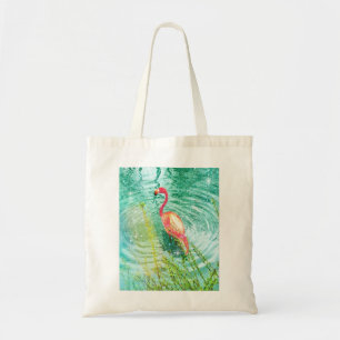 Tote Bag Parties scintillant de Flamant rose rose Turquoise