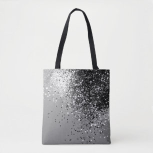 Tote Bag Parties scintillant de la dame gris argenté #1 #b