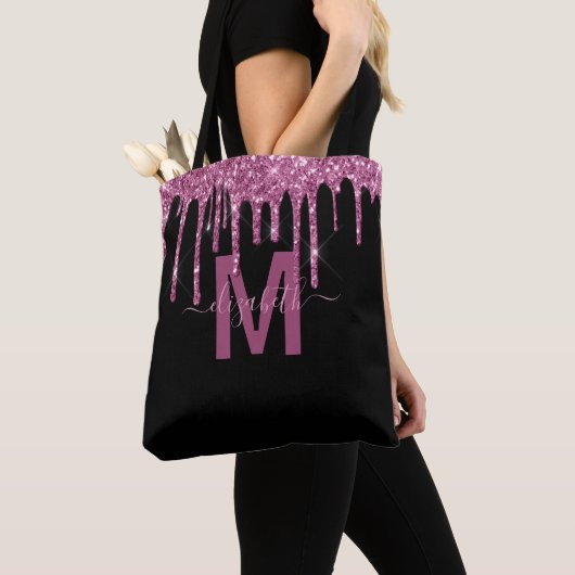 Tote Bag Parties scintillant de séchage de framboise Chic N (De près)