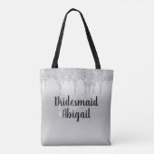 Tote Bag Parties scintillant de séchage Silver Bridesmaid c (Dos)