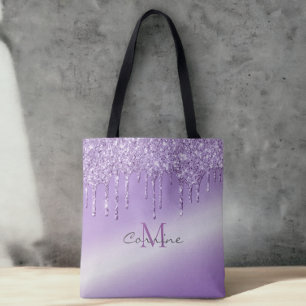 Tote Bag Parties scintillant de séchage violet de monogram