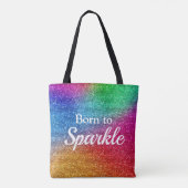 Tote Bag Parties scintillant dégradante arc-en-ciel née à l (Dos)