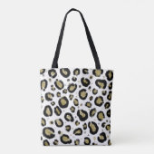 Tote Bag Parties scintillant d'or blanc et Cheetah léopard  (Dos)
