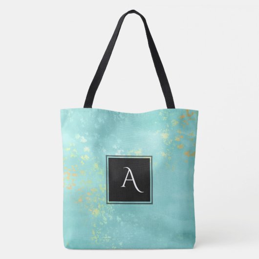 Tote Bag *~* Parties scintillant d'or bleu turquoise bleu c (Dos)