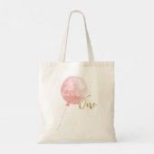 Tote Bag Parties scintillant d'or de ballon rose un 1er ann (Dos)